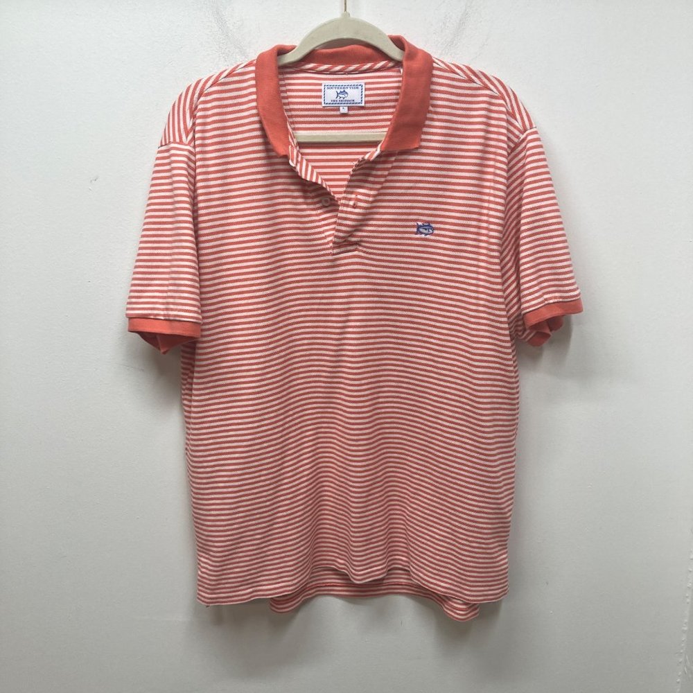 Southern Tide The Skipjack striped short sleeve polo shirt L